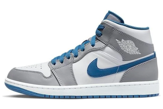 Air Jordan 1 Mid 'Cement Grey True Blue' Men's Sneaker