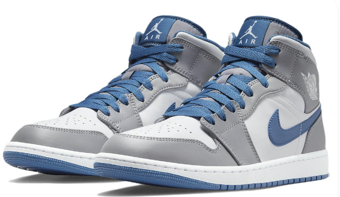 Air Jordan 1 Mid 'Cement Grey True Blue' Men's Sneaker